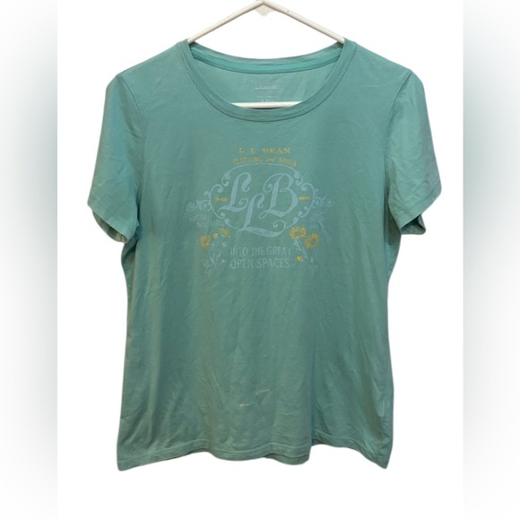 L.L. Bean Aqua Short Sleeve Tee - Picture 1 of 7